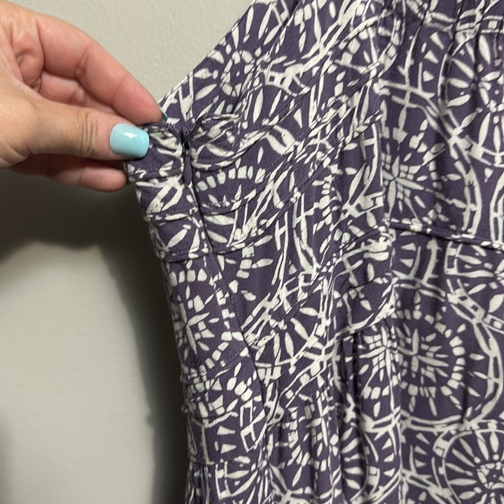 Denim 24/7 Purple and White Tank Maxi Sundress Size 18 Ruffle - Picture 4 of 7